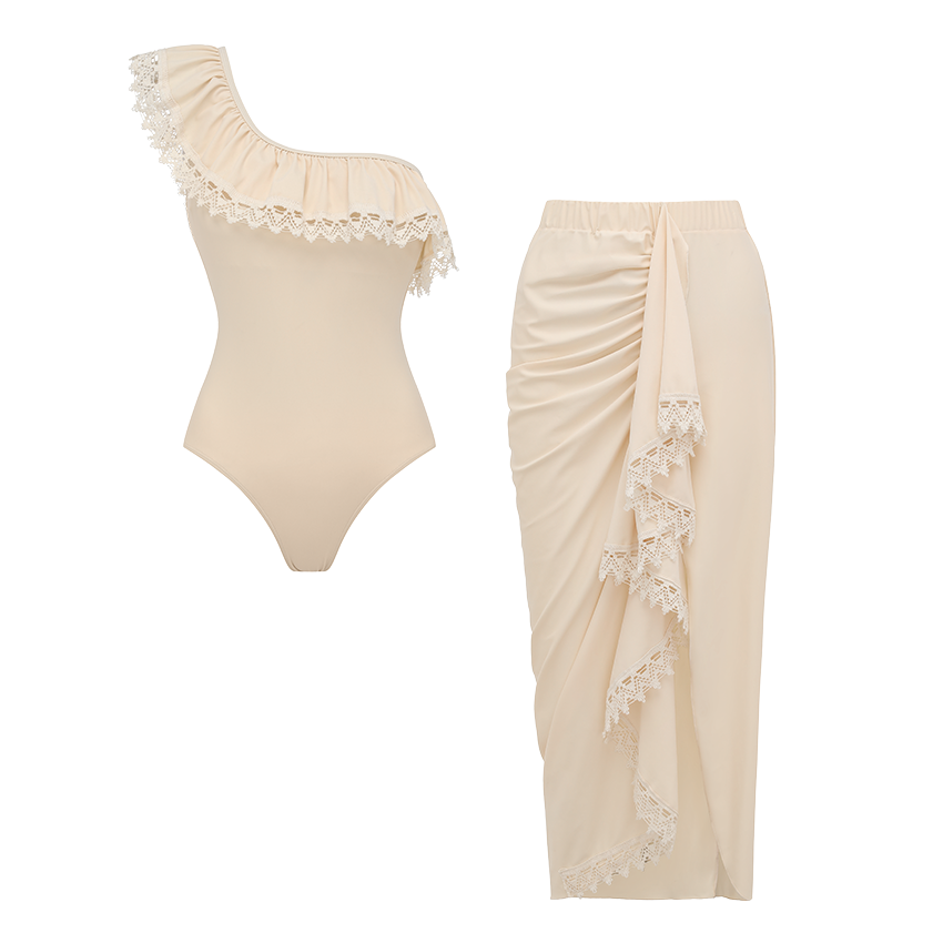 One Shoulder Lace Swimsuit Set(s)